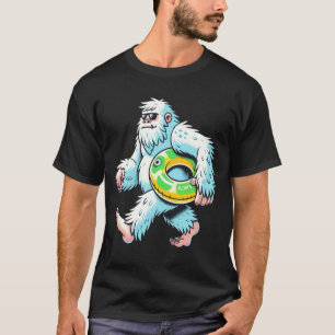 Chill Bigfoot: Summer Yeti with Floatie Design T-Shirt