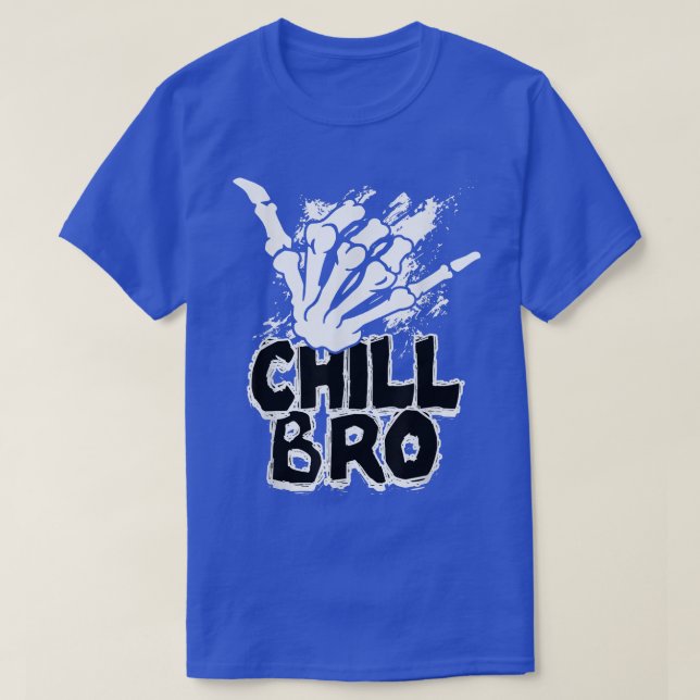 Chill Bro Skeleton Hand Gesture Grunge Rock Punk  T-Shirt (Design Front)