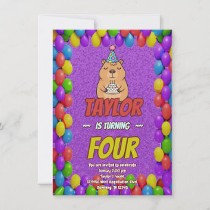 Chill Capybara Adult Birthday Invite