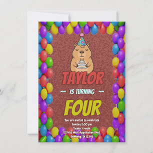 Chill Capybara Adult Birthday Invite