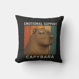 Chill Capybara Retro Sunset Vintage Animal Lover  Cushion