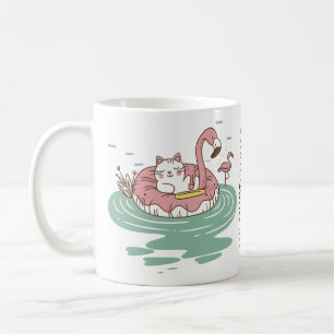 Chill Cat Flamingo Float Mug