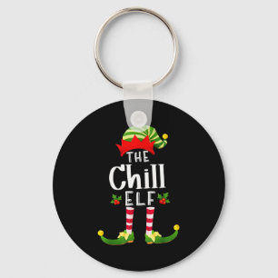 Chill Christmas Elf Matching Pajama X-mas Party  Key Ring
