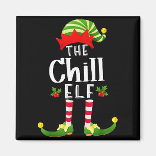 Chill Christmas Elf Matching Pajama X-mas Party Magnet