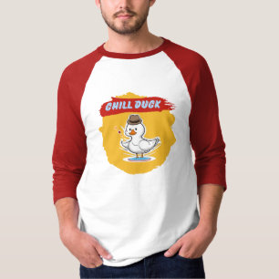 Chill Duck – Funny Cool Duck Cartoon Raglan  T-Shirt