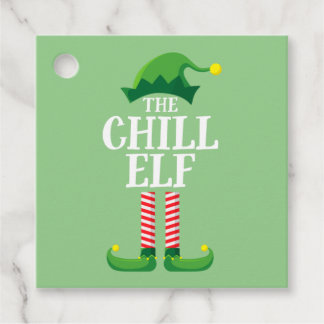 Chill Elf Matching Family Group Christmas Party Favour Tags
