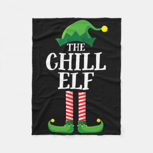 Chill Elf Matching Family Group Christmas Party Fleece Blanket