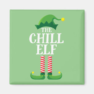 Chill Elf Matching Family Group Christmas Party Magnet