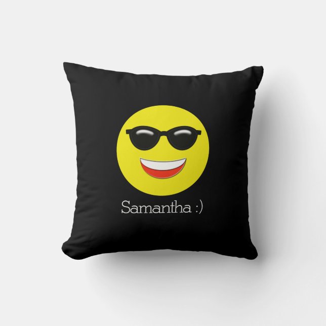 Chill Emoji Add Your Name Cushion (Front)