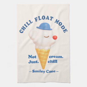 Chill Float Mode: Not Just Cream Dog Ice Cream Tea Towel