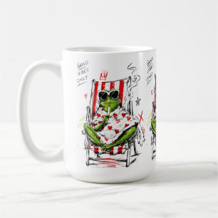 Chill Frog Good Vibes Only Sunglasses Art Coffee Mug