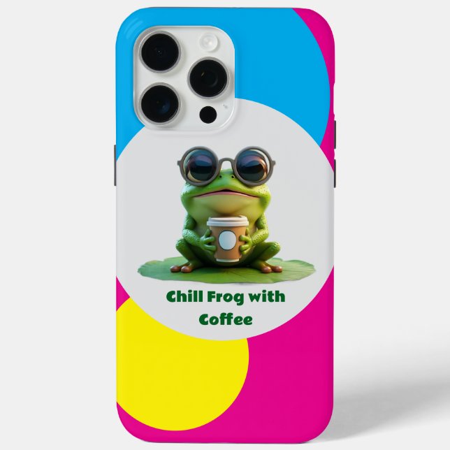 Chill Frog with Coffee Case-Mate iPhone Case (Back)