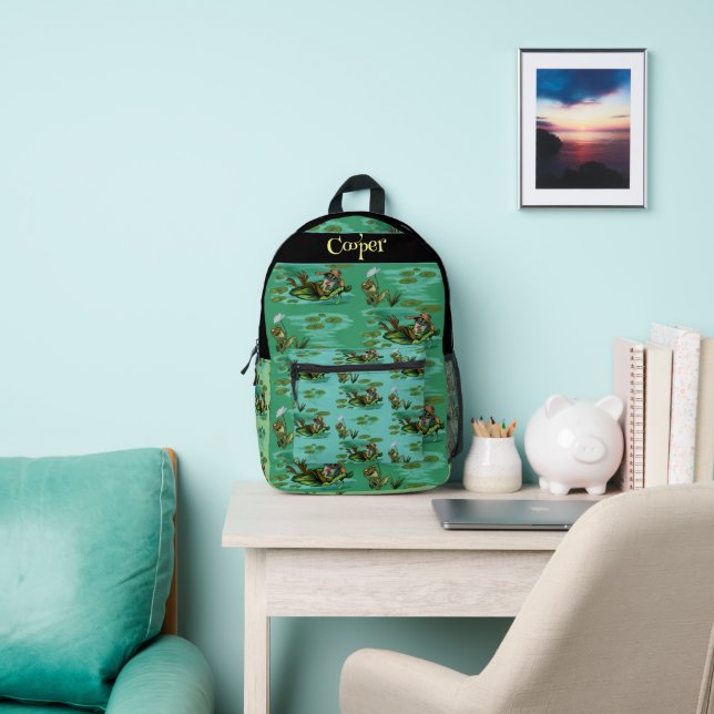 Chill Frogs Enjoying Summer Printed Backpack (Insitu)