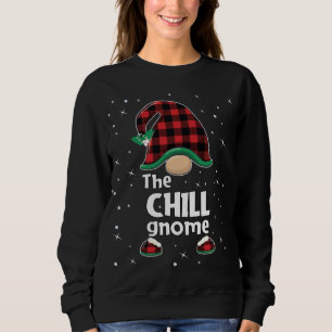 Chill Gnome Buffalo Plaid Matching Christmas Pajam Sweatshirt