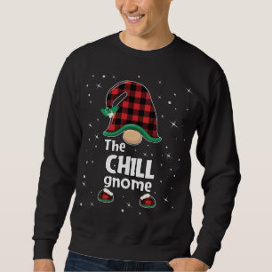 Chill Gnome Buffalo Plaid Matching Christmas Pajam Sweatshirt