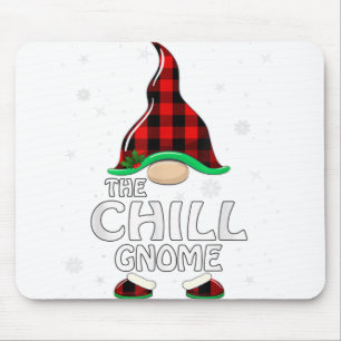 Chill Gnome Buffalo Plaid Matching Family Christma Mouse Pad