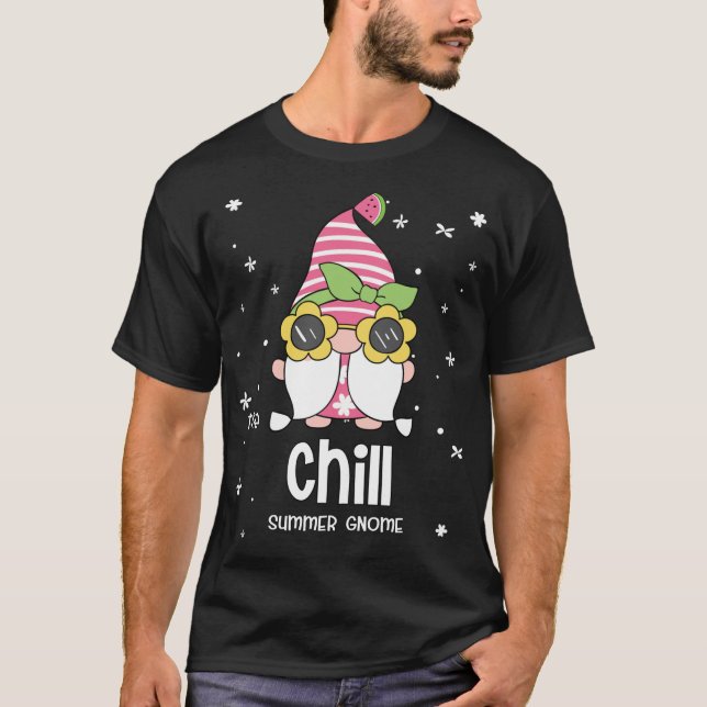 Chill Gnome Funny Summer Matching For Family T-Shirt (Front)