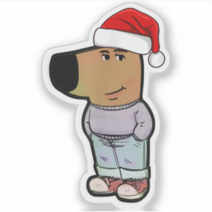 Chill Guy Dog Christmas Hat Funny Chill Guy Meme