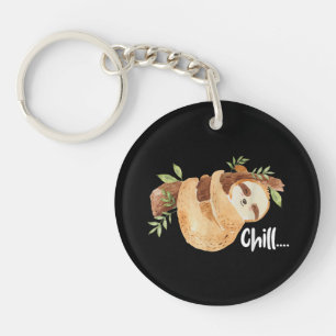 Chill Hanging Sloth Wildlife Animal Lover Zookeepe Key Ring