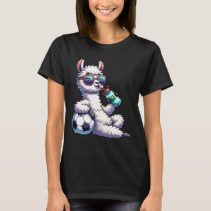 Chill Llama With Soccer Byll And Shades Alpaca T-Shirt