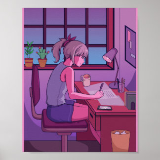 Chill Lofi Studying Poster