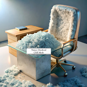 Chill Mode Funny White Desk Name Plate