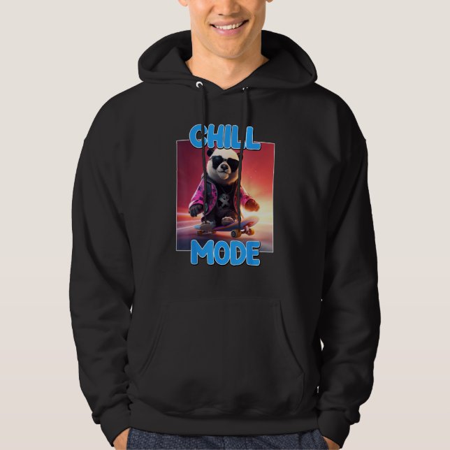 Chill Mode Panda Bear Animal  Cute Panda Hoodie (Front)