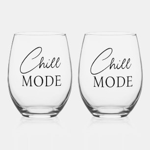 Chill Mode: Relaxed Vibes Stemless Wine Glass