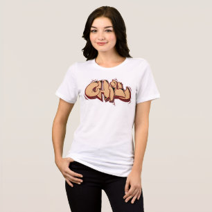 Chill modern graffiti chocolate brown Tri-Blend shirt