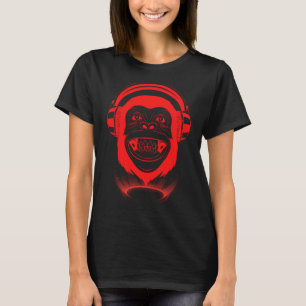 Chill Monkey Fashionable Monkey Music Gaming Hip H T-Shirt