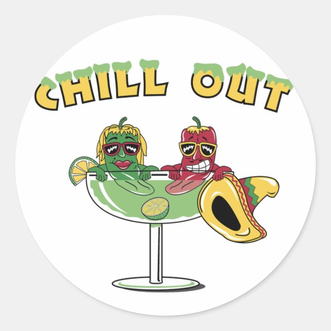 Chill Out Classic Round Sticker (Front)