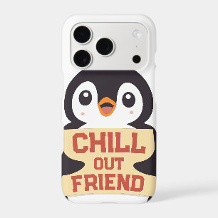 Chill out, friend: Cute Penguin Holding a Sign