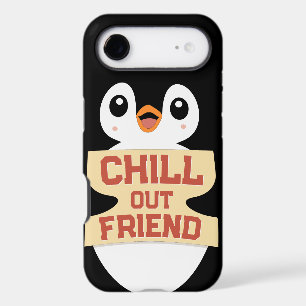 Chill out, friend: Cute Penguin Holding a Sign