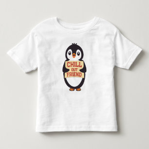 Chill out, friend: Cute Penguin Holding a Sign Toddler T-Shirt