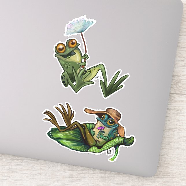 Chill Out Frogs Sticker (Detail)