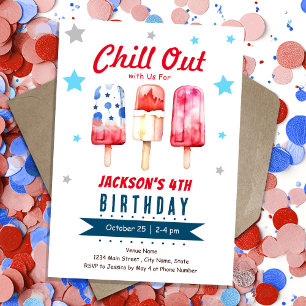 Chill Out Kids Summer Ice Pop Birthday Invitation