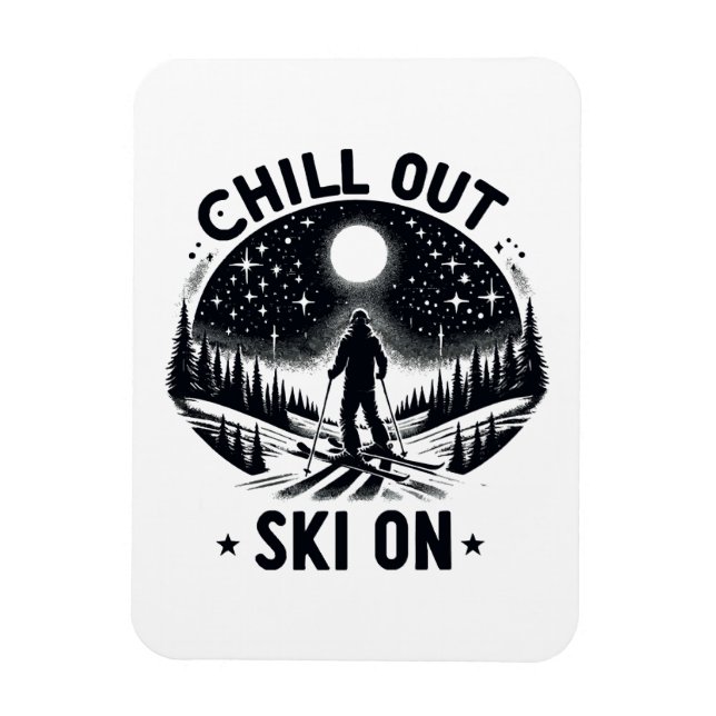 Chill out Ski on Magnet (Vertical)