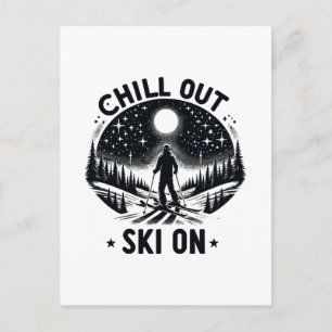 Chill out Ski on Postcard