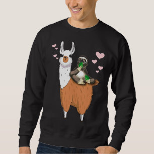 Chill Out Sloth Rides Llama Trendy Sweatshirt