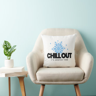 Chill Out Winter Snowflake Cushion