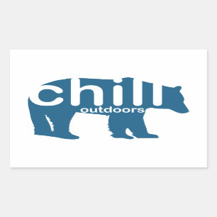 Chill Outdoors Bear Rectangular Sticker