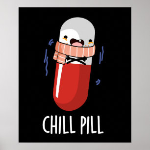 Chill Pill Funny Freezing Medicine Pun  Poster