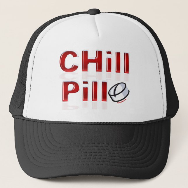 Chill Pill Funny PMS Trucker Hat (Front)