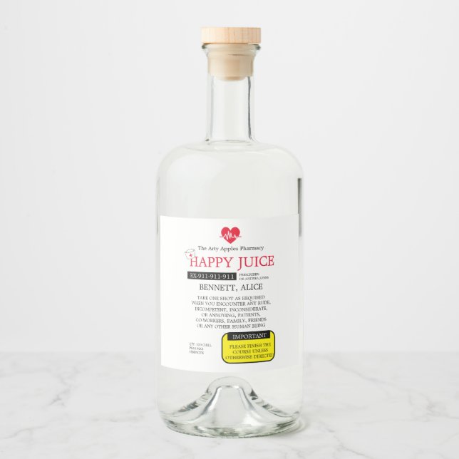 chill pills nurse graduation GIN LABEL gift (Front)