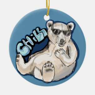 Chill Polar Bear Ceramic Tree Decoration