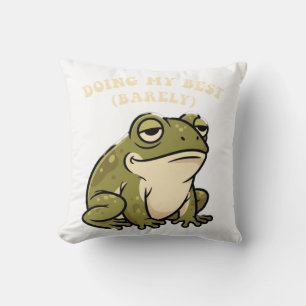 Chill Retro Frog Minimal Effort Square Pillow