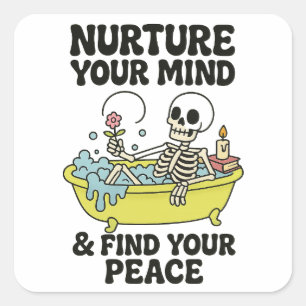 Chill Skeleton Art – Sticker for Mental Wellness