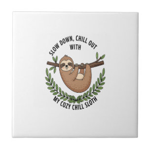 Chill Sloth, USA Animal Ceramic Tile
