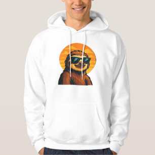 Chill Sloth with Sunglasses - Retro Sunset Vibes C Hoodie