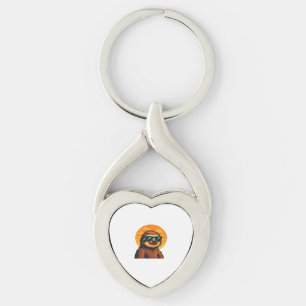 Chill Sloth with Sunglasses - Retro Sunset Vibes C Key Ring